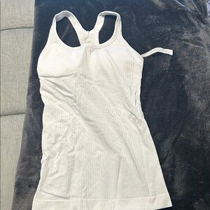 White Ribbed Tank Top